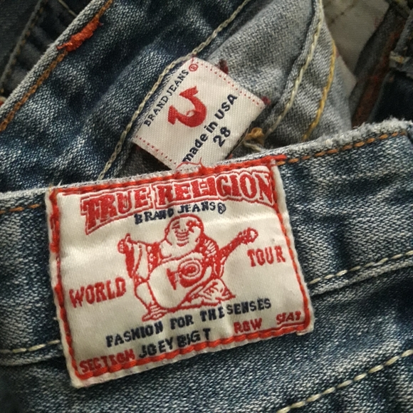 Vintage True Religion Jeans Rainbow Embroidered Bell Bottom All Cotton Flared 28 - Picture 3 of 16